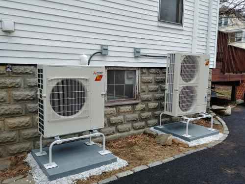 Ductless condensers outside house